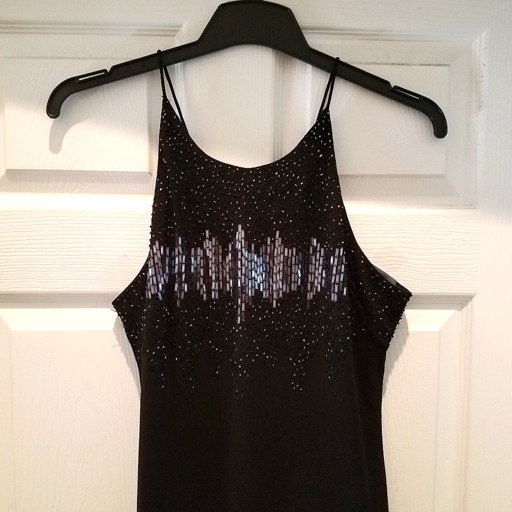 Cachet black maxi spaghetti strap dress